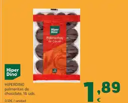 HiperDino HIPERDINO palmeritas de chocolate, 16 uds. oferta