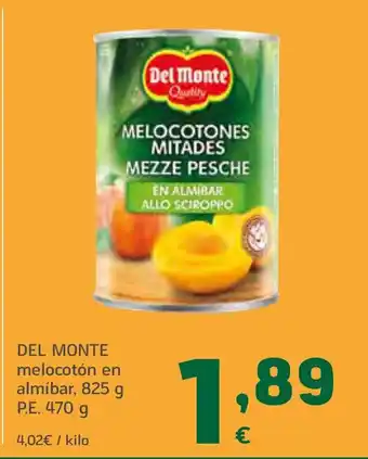 HiperDino DEL MONTE melocotón en almíbar oferta