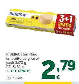 HiperDino RIBEIRA atún claro en aceite de girasol oferta