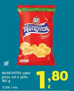 HiperDino MUNCHITOS sabor pizza, sal o ajillo oferta