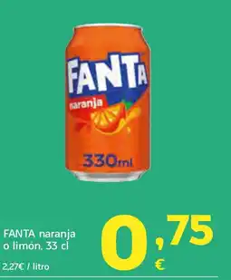 HiperDino FANTA naranja o limón oferta