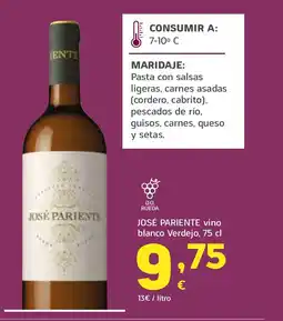 HiperDino JOSÉ PARIENTE vino blanco Verdejo oferta