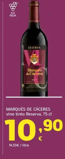 HiperDino MARQUÉS DE CÁCERES vino tinto Reserva oferta