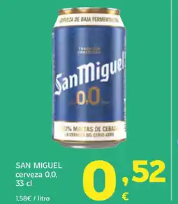 HiperDino SAN MIGUEL cerveza 0,0 oferta