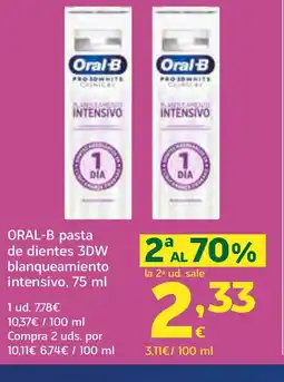 HiperDino ORAL-B pasta de dientes 3DW blanqueamiento intensivo oferta