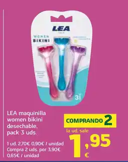HiperDino LEA maquinilla women bikini desechable, pack 3 uds. oferta