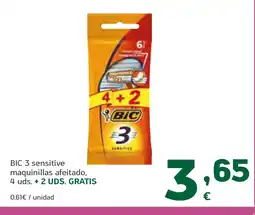 HiperDino BIC 3 sensitive maquinillas afeitado oferta