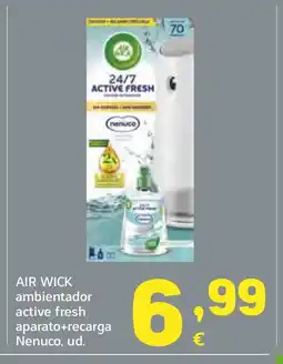 HiperDino AIR WICK ambientador active fresh aparato+recarga Nenuco, ud. oferta