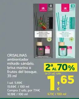 HiperDino CRISALINAS ambientador mikado sándalo, brisa marina o frutos del bosque oferta