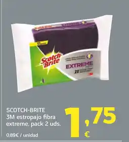 HiperDino SCOTCH-BRITE 3M estropajo fibra extreme, pack 2 uds. oferta
