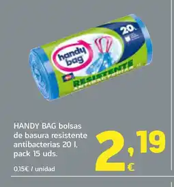 HiperDino HANDY BAG bolsas de basura resistente antibacterias oferta