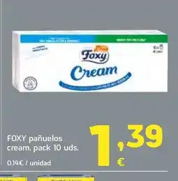 HiperDino FOXY pañuelos cream, pack 10 ud oferta