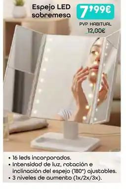 HiperDino Espejo LED sobremesa oferta