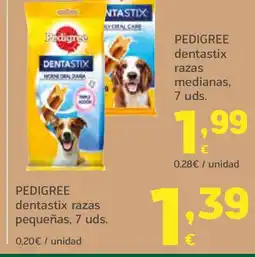 HiperDino PEDIGREE dentastix razas medianas, 7 uds. oferta