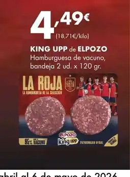 Supermercados Lupa KING UPP de ELPOZO Hamburguesa de vacuno, bandeja oferta