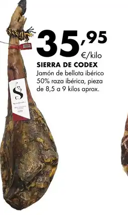Supermercados Lupa SIERRA DE CODEX Jamón de bellota ibérico 50% raza ibérica, pieza oferta