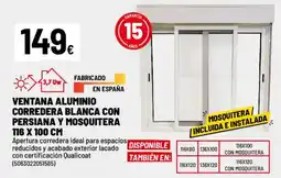 Brico Depôt Ventana aluminio corredera blanca con persiana y mosquitera oferta