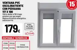 Brico Depôt Ventana pvc oscilobatiente con persiana 117 x 100 oferta