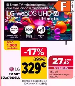 Carrefour LG TV 50" 50UA75006LA oferta