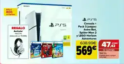 Carrefour PS5 Consola + Pack 3 juegos: Astro Bot, Spider-Man 2 y LEGO Horizon Adventures oferta