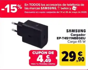 Carrefour SAMSUNG Cargador EP-T4511NBEGEU oferta