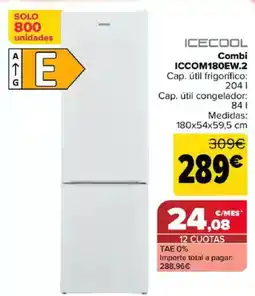 Carrefour ICECOOL Combi ICCOM180EW.2 oferta