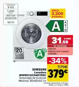 Carrefour SAMSUNG Lavadora WW90CGC04DTEEC oferta