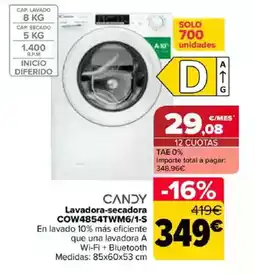 Carrefour CANDY Lavadora-secadora COW4854TWM6/1-S oferta