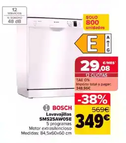 Carrefour BOSCH Lavavajillas SMS25AW05E oferta