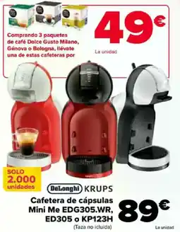 Carrefour DELONGHI KRUPS Cafetera de cápsulas Mini Me EDG305.WR, ED305 o KP123H oferta