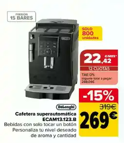 Carrefour DELONGHI Cafetera superautomática ECAM13.123.B oferta