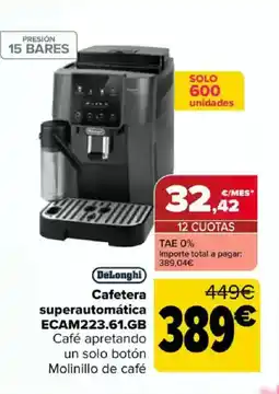 Carrefour DELONGHI Cafetera superautomática ECAM223.61.GB oferta