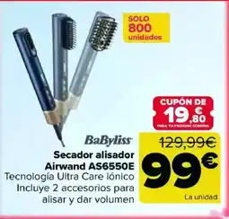 Carrefour BABYLISS Secador alisador Airwand AS6550E oferta