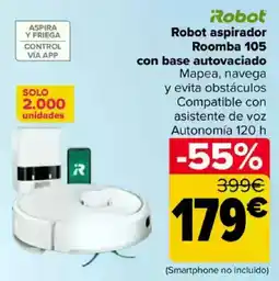 Carrefour ROBOT aspirador Roomba 105 con base autovaciado oferta