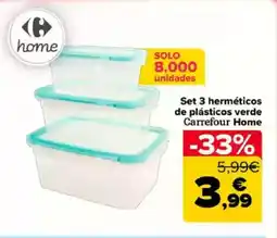 Carrefour Set 3 herméticos de plásticos verde Carrefour Home oferta