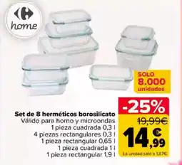Carrefour Set de 8 herméticos borosilicato oferta