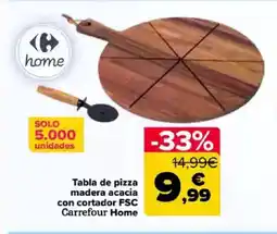 Carrefour Tabla de pizza madera acacia con cortador FSC Carrefour Home oferta