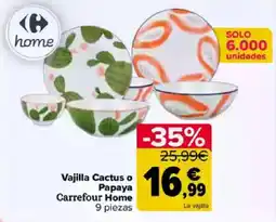 Carrefour Vajilla Cactus o Papaya oferta