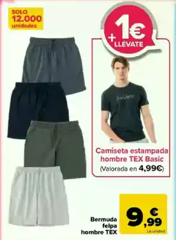 Carrefour TEX Bermuda felpa hombre oferta