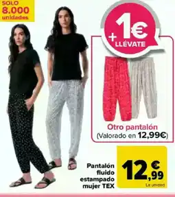 Carrefour TEX Pantalón fluido estampado mujer oferta