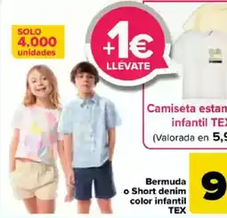 Carrefour TEX Bermuda o Short denim color infantil oferta