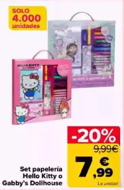 Carrefour Set papelería Hello Kitty o Gabby's Dollhouse oferta