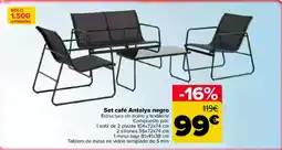 Carrefour Set café Antalya negro oferta