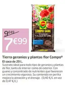 Jardiland Tierra geranios y plantas flor Compo oferta