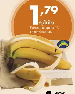 Supermercados Lupa Plátano, categoría 1ª, origen Canarias oferta