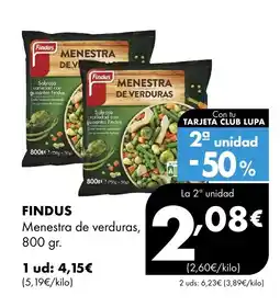Supermercados Lupa FINDUS Menestra de verduras oferta