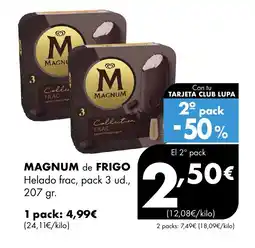 Supermercados Lupa MAGNUM de FRIGO Helado frac oferta