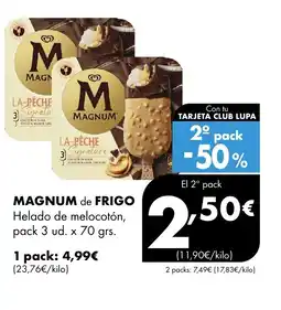 Supermercados Lupa MAGNUM de FRIGO Helado de melocotón oferta