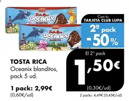 Supermercados Lupa TOSTA RICA Oceanix blanditos, pack 5 ud. oferta