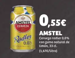 Supermercados Lupa AMSTEL Cerveza radler 0,0% con gumo natural de Limón oferta